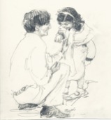 "Krinsh" with little Radha, 1934
